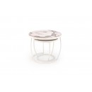 Комплект HALMAR INES (2 стола журнальных) бежевый мрамор/белый